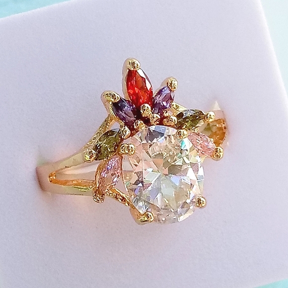 18k Gold 👑 Silver Princess Ring - Picture 2 of 6